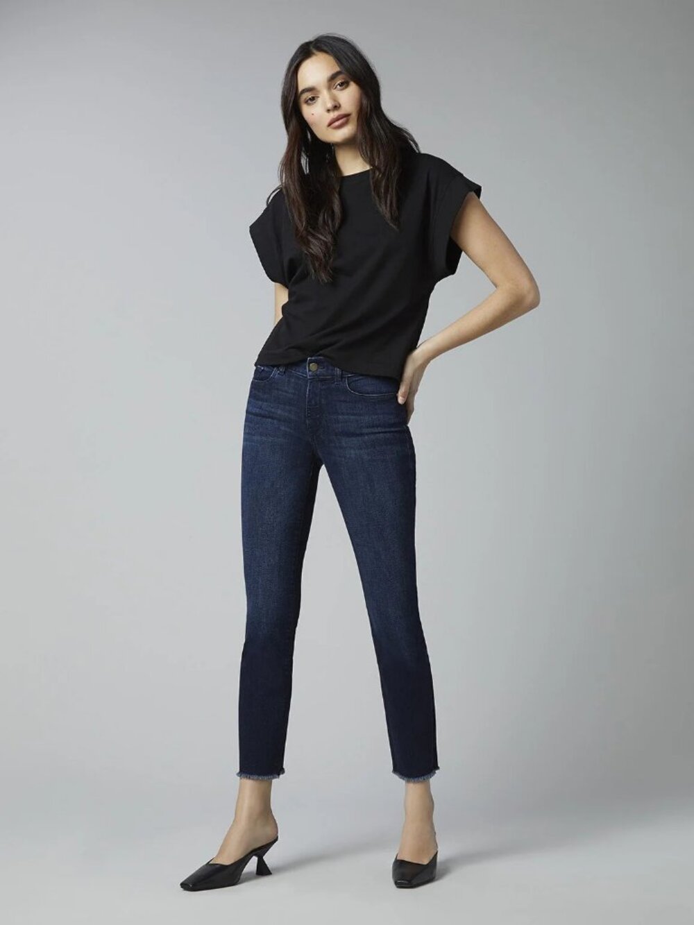 DL1961 Mara Straight Leg Instasculpt Ankle Jeans Mid Rise Premium Stretch 32